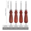 1pc DIY Leather Carving Groove Tool, Wooden Handle Trimmer, Leather Edge Slotting Stamping Tool,Leather Handicraft Pressing Tool