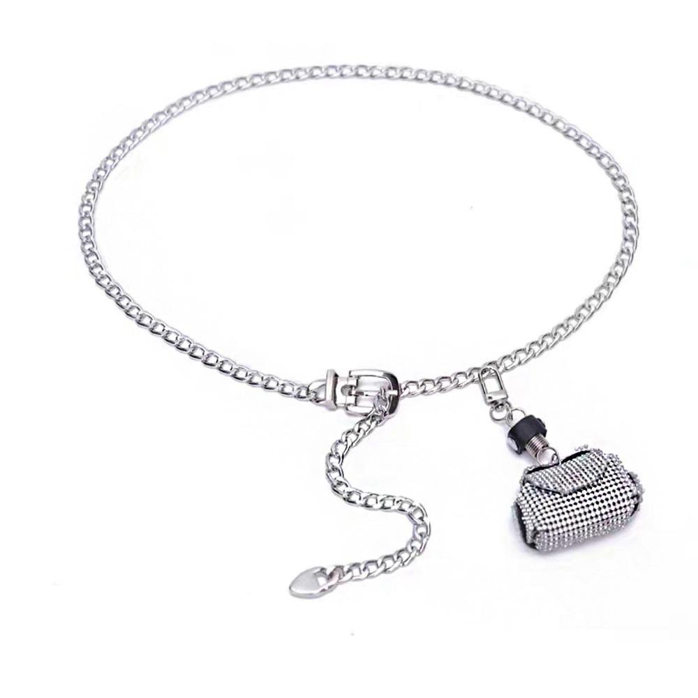 Detachable Women Waist Bag PU Women Belt Portable Metal Waist Chain  Female