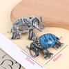 Animal Embossed Shell Inlay Lucky Elephant Brooch Pin For Men Women Decor