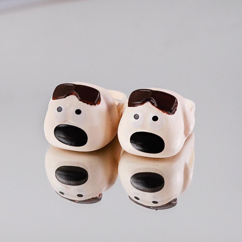 

1 Pair Mini Big Nose Dog Doll Shoe Simulation Ob11 Doll Slippers Silicone puppy slippers Kids Gift коричневый