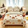 3PCS Duvet Cover Set Christmas Gingerbread Man Christmas Tree Cabin Xmas Bedding Set Holiday Bedroom Decor
