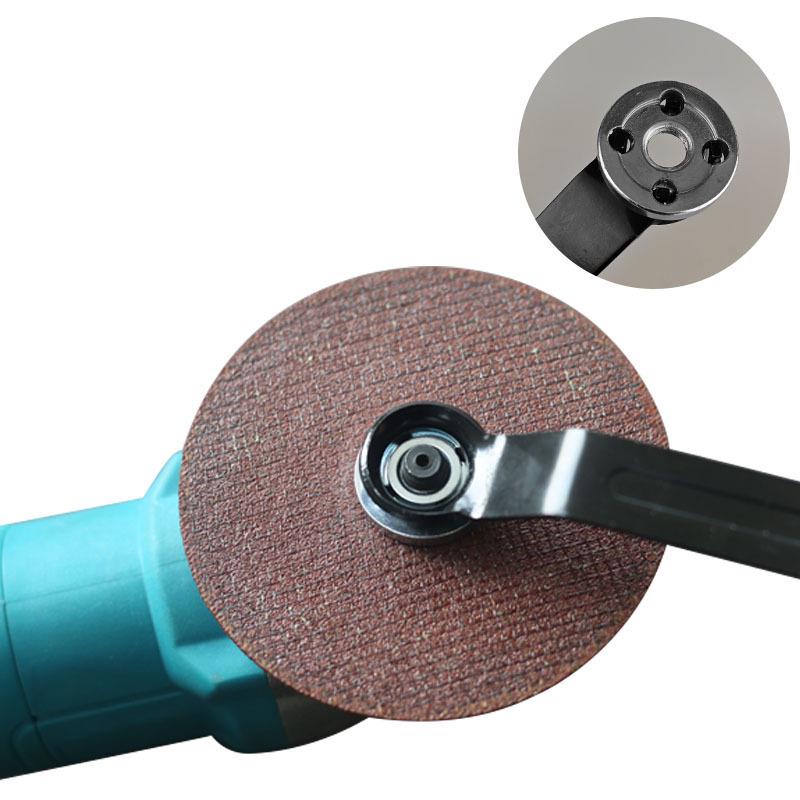 Black Four-Claw Dual-Use Angle Grinder Wrench for Multifunctional Socket Removal, Grinding Disc, Sanding Disc, and Flange Assembly/Disassembly.