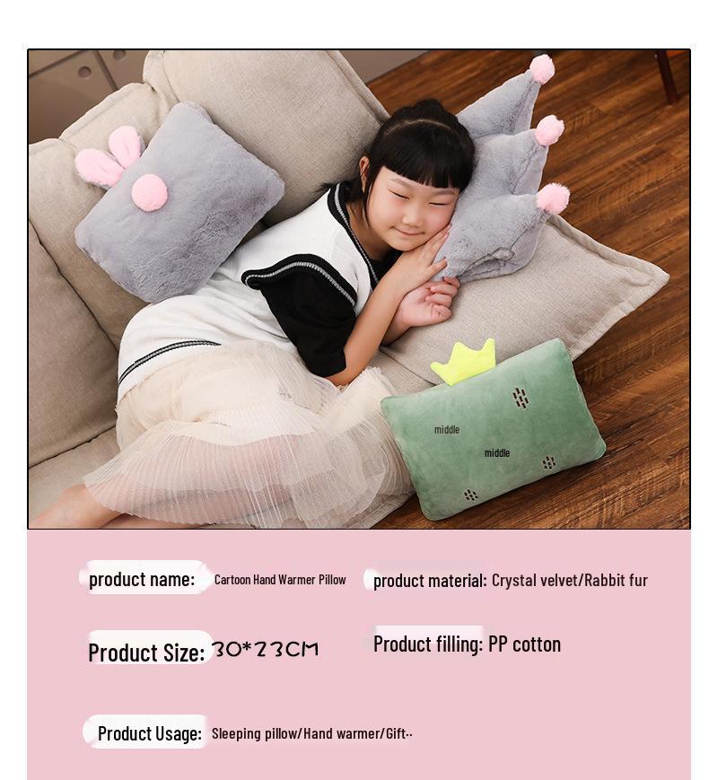 Plush Hand Warmer Pillow Cushion for Office, Dorm, or Classroom