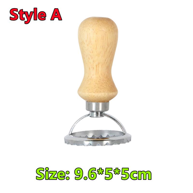 9 Styles Ravioli Cutter Pastry Press Mold with Wooden Handle Dumpling Lace Embossing Device Cookie Pasta Baking Tools Kitchen