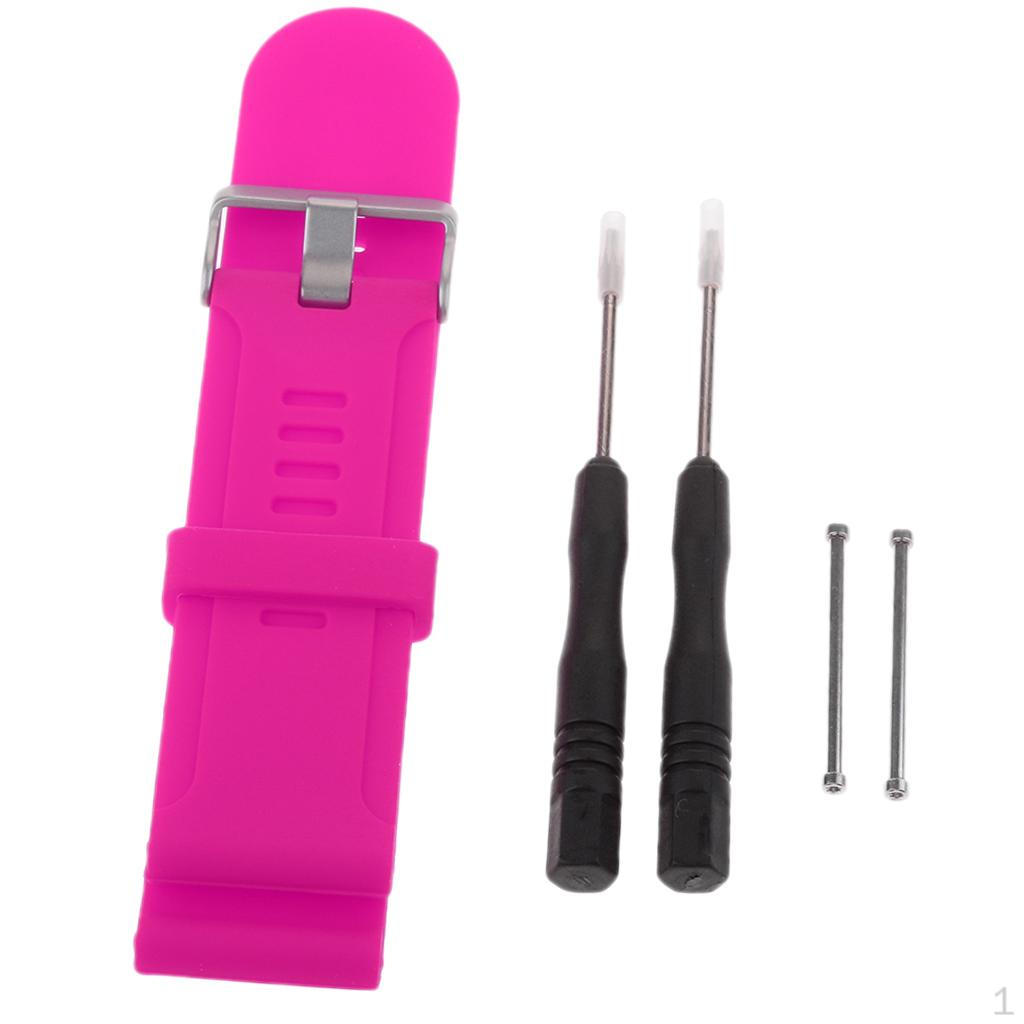 

Bracelet Accessories, Replacement Silicone Wristband Strap and Metal Buckle 2 3 5x, 5 рожевий червоний колір