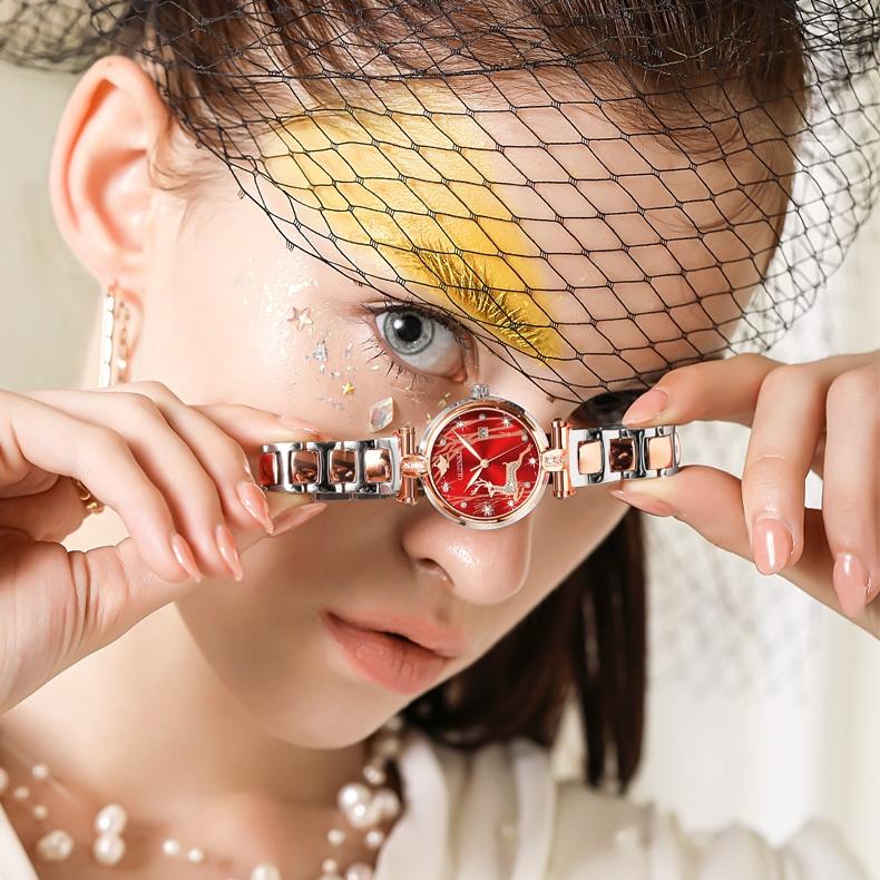 OUPINKE Klokker Motemerke Automatisk Mekanisk Klokke Vanntett Dameklokke