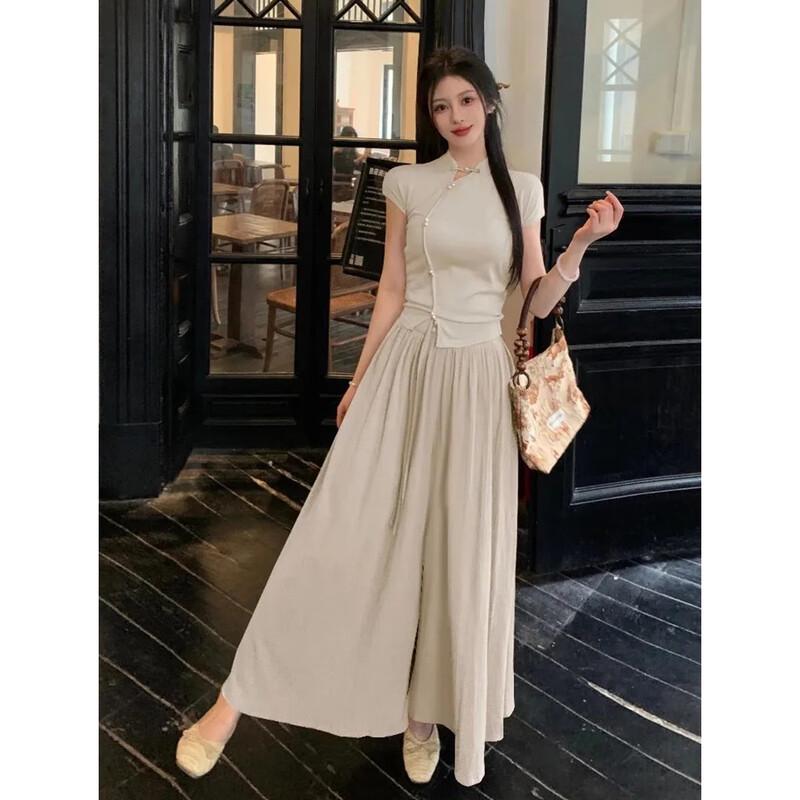 JK&JS New Chinese Style Knit Short-Sleeve Top