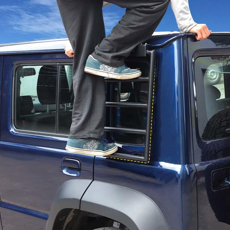 Car Metal Rear Window Extension Climbing Ladder Shelf Bracket For Suzuki Jimny 2019 Up 4-Door Version Exterior Accessories (Left)