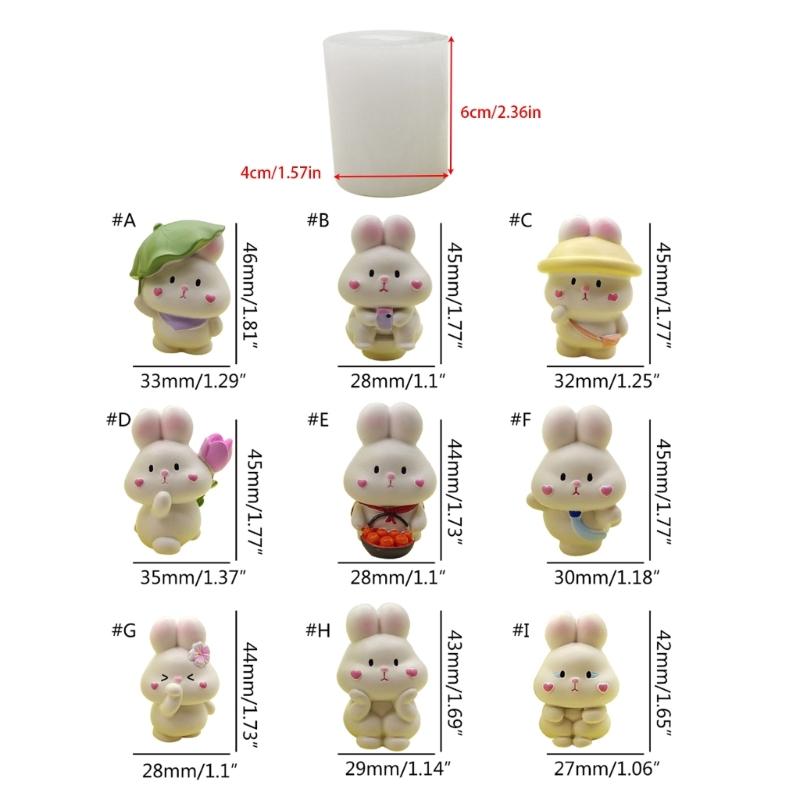 Cartoon Rabbits Silicone Molds Crafts Ornament Plasters Mold Handmade Scented Candle Mould Home Decorations Tool