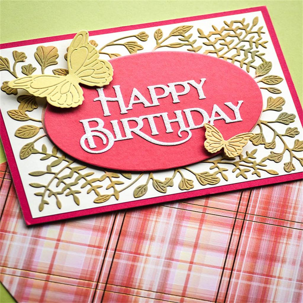Happy Birthday Metal Cutting Dies Scrapbooking Stencil Die Cuts Card Embossing DIY Photo Album Template Mold Decoration