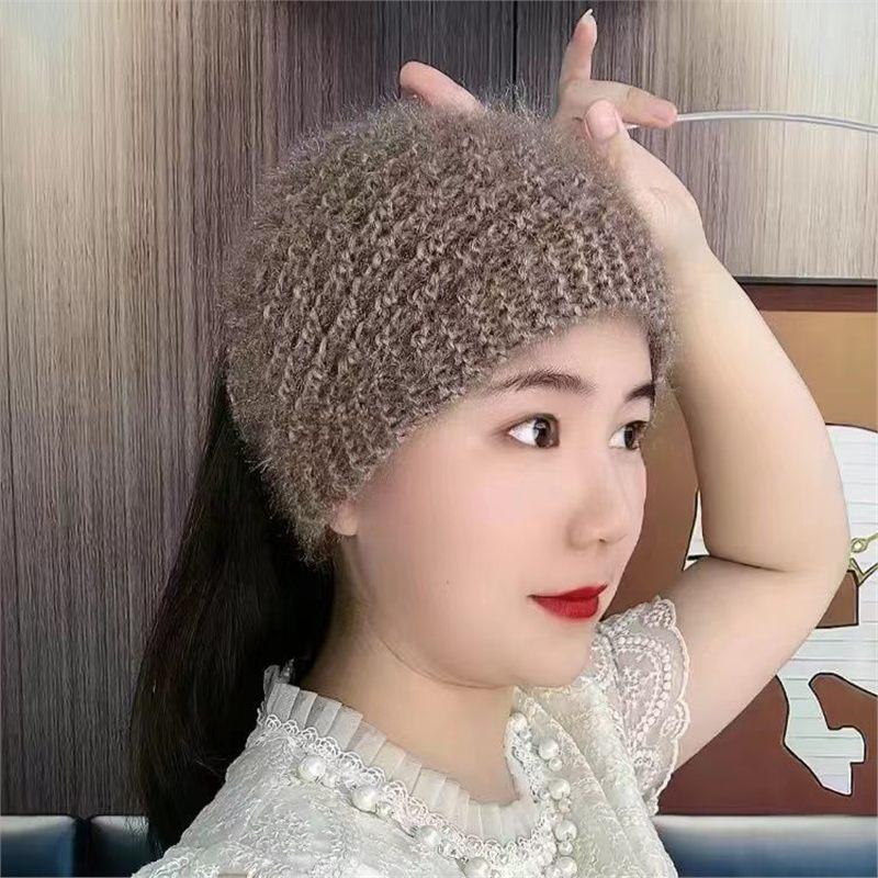 New knitted hat wool warm headgear winter covering artifact knitted headband headscarf scarf