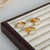 European & American Luxury Titanium Gold-Plated White Mother-of-Pearl Open Ring for Women