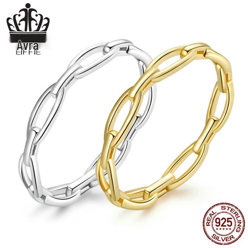 Avle European & American Hot-Selling S925 Sterling Silver Platinum-Plated Hollow Fashion Ring Bracelet for Women