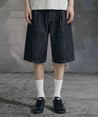 Keuloseudas Sheave Wide Bermuda Raw Denim Shorts Pants 2 Colors [Crsd_1003]