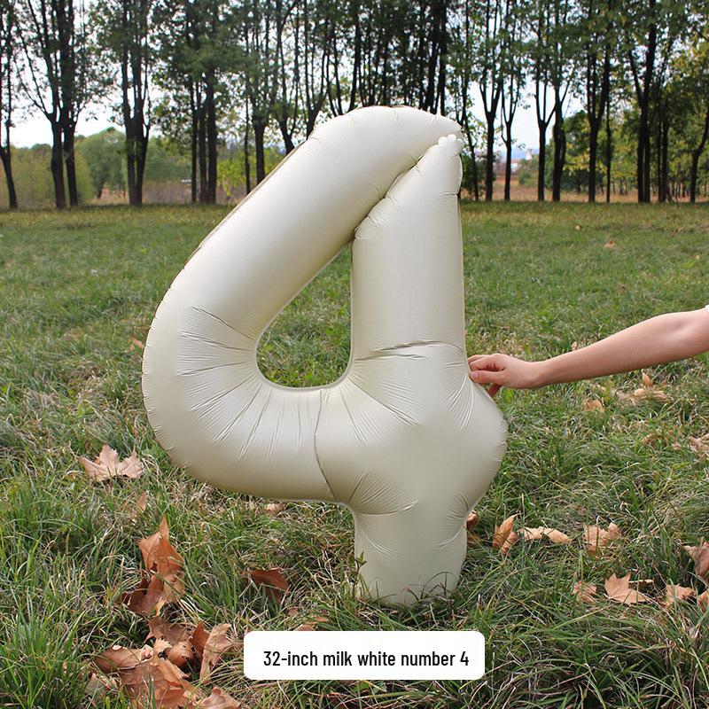 Large Milk White Number Balloons (32/40 inch) – Ideal for Kids' Birthday Parties and Outdoor Photo Props