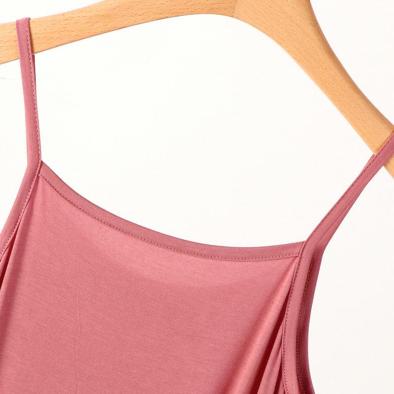 Plus Size Slimming Modal Cotton Spaghetti Strap Sleep Dress - Solid Color