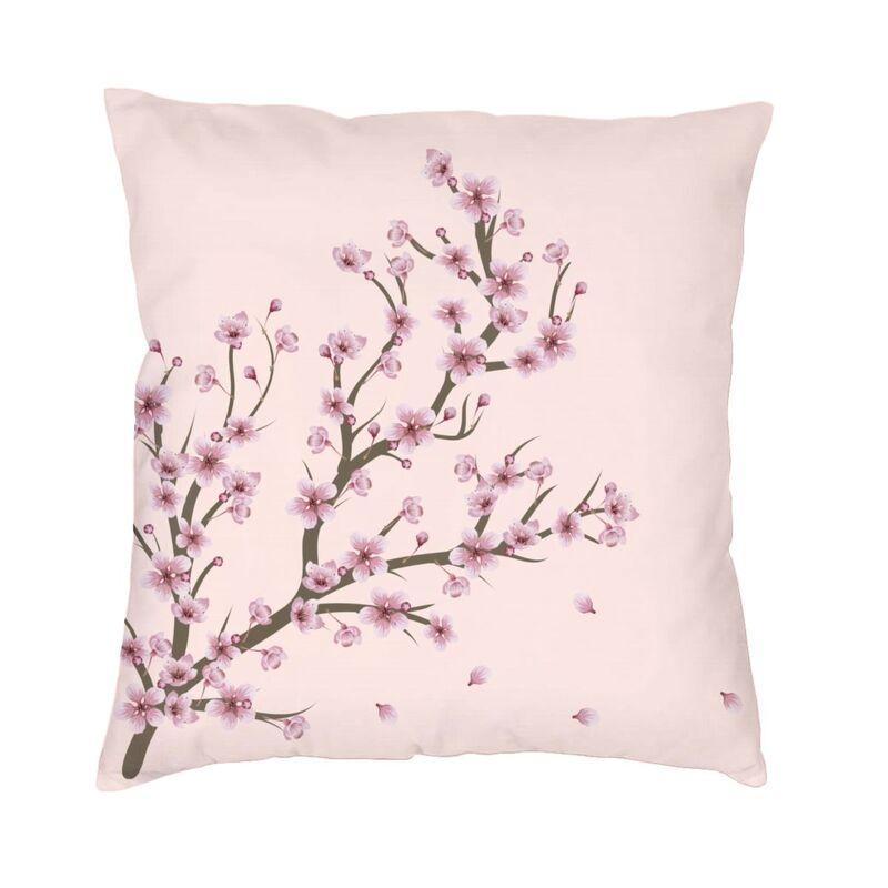 Watercolor Sakura Cherry Blossoms Pillow Case 40X40Cm Home Decoration Japanese Floral Modern Cushion Cover Car Pillowcase