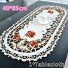 40*85cm Decoration Wedding Decoration Vintage Embroidered Lace Tablecloth Vintage Tablecloth Oval Floral Tablecloth Cushion