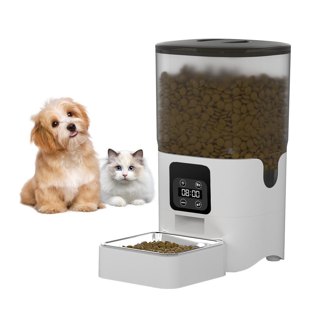 

New pet automatic feeder, large-capacity visual detachable granary, regular quantitative feeding bowl for cats and dogs US standard