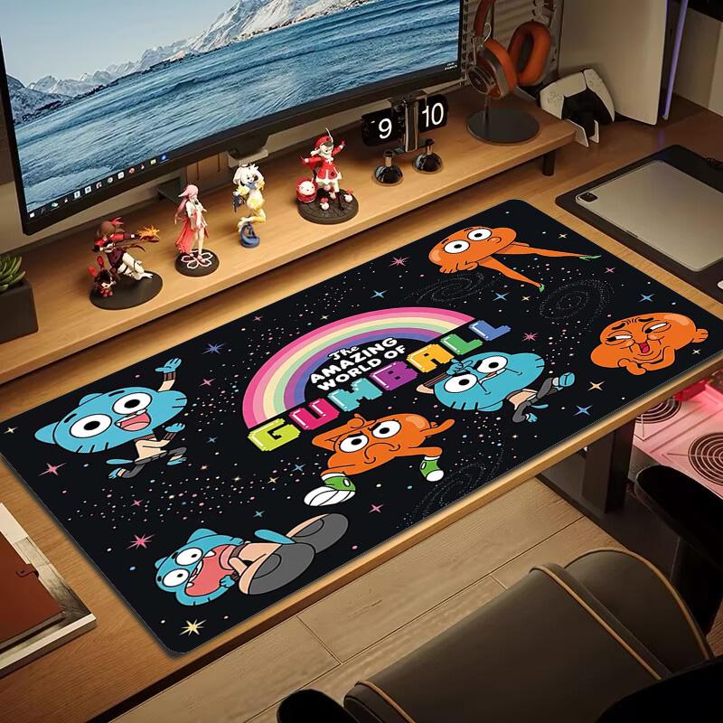 The Amazing World of Gumball Color Mouse Pad Large Gaming Table Cushion Non-slip Laptop Tablet Big Mousepad XXL Mat Mini PC Playmat With Lock edge