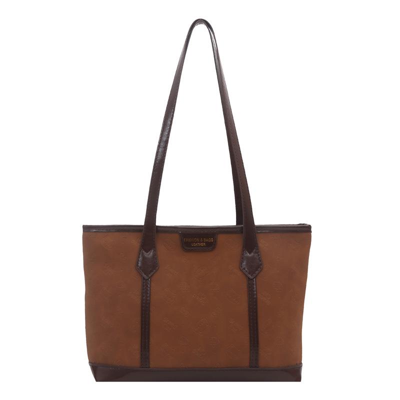 Premium retro embossed bag, new largecapacity commuter shoulder bag, fashionable women s portable tote bag