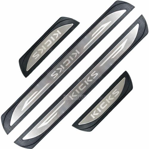 MTAWD Stainless Car Door Sill Scuff Plate Protector for Nissan Kicks 2017-2021 (Silver)