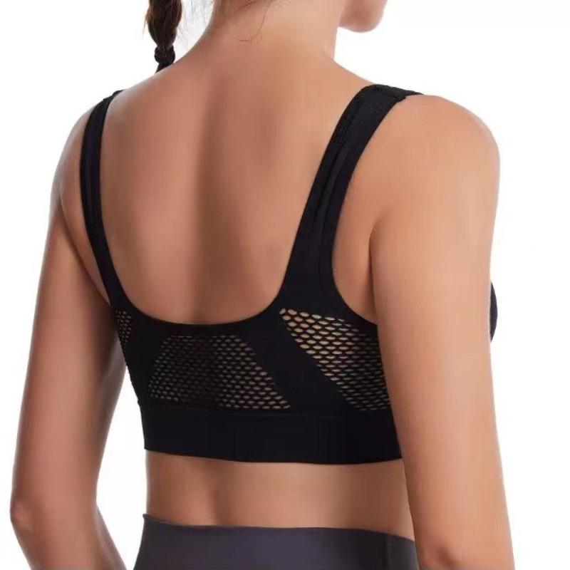 Mesh Openwork Breathable Sports Bra Plus Size Yoga Running Bra