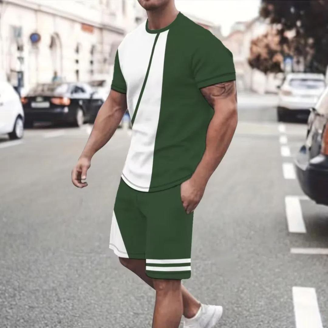 

Летний мужской комплект шорт с короткими рукавами нового дизайна, мужской комплект уличной одежды, 3D-принт, размеры от S до 2XL 2XL