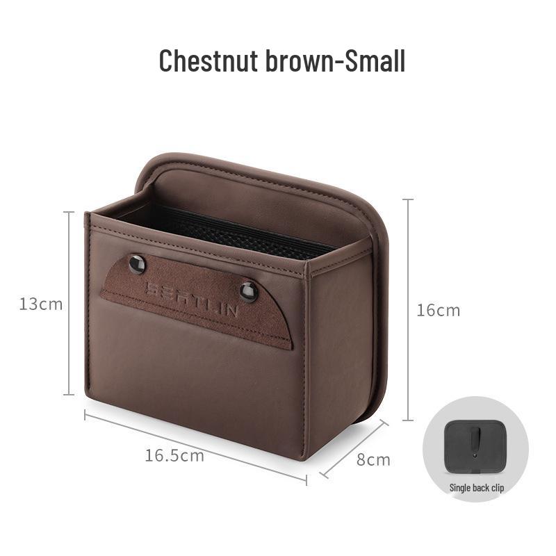 

Compact Car Hanging Trash Can - Creative, Multifunctional Back Seat Organizer with Lightweight, Convenient Storage Bucket and Modern Aesthetic.