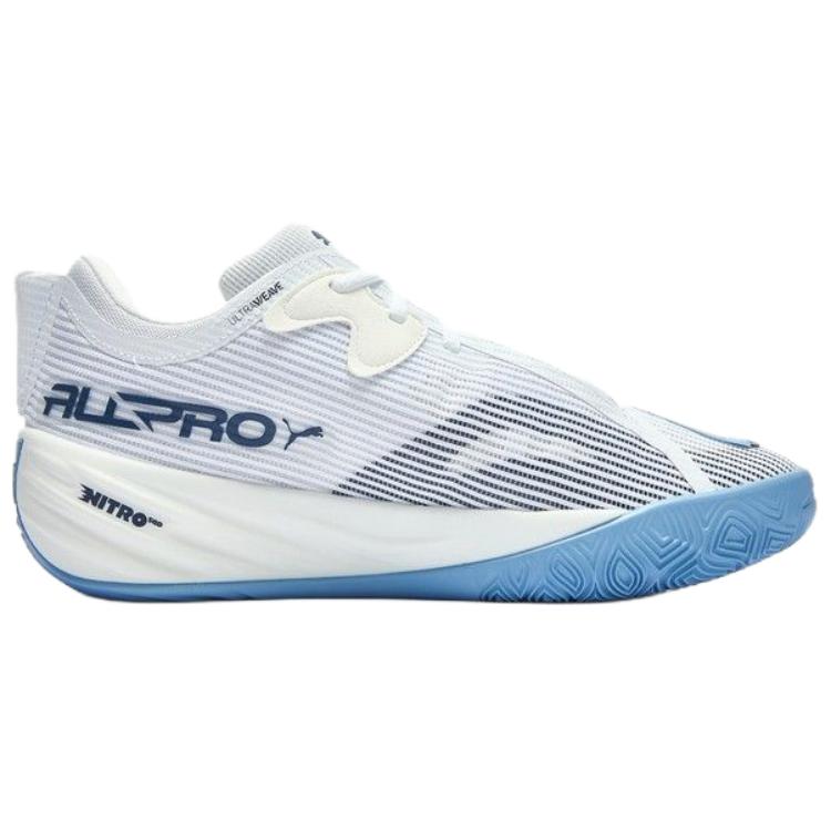 Puma All Pro Nitro 2 Comfortable Fit Shock Absorption Non-Slip Breathable Low-Top Basketball Shoes Men Sneaker Blue White 312839-05