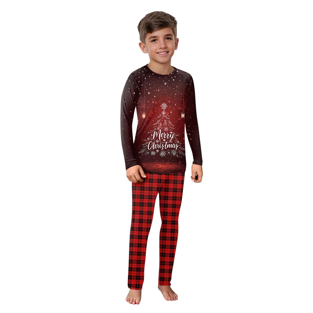 Christmas Prints Family Matching Long Sleeve Tops+Pants Set Family Matching Sets