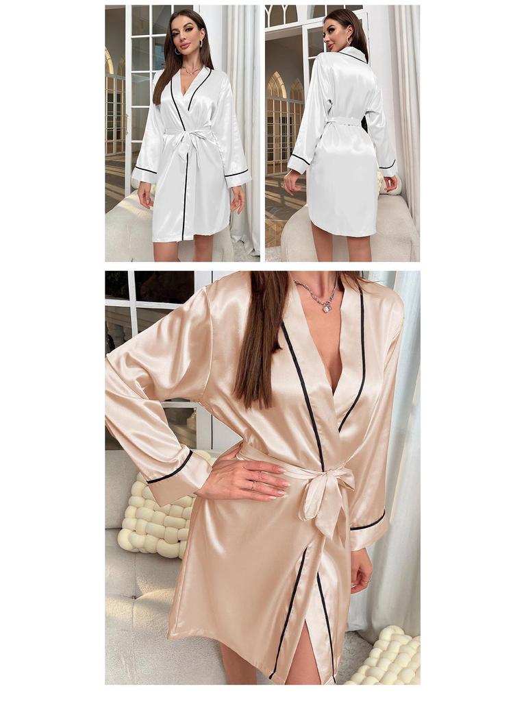Women's Summer Ice Silk Robe: Lightweight, Fashionable Bathrobe Cardigan