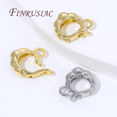 2/4/6Pcs 18K Gold Plated Round Bail Enhancer Charm Holder,Jewelry Bails Clasps Connectors For Necklaces Findings
