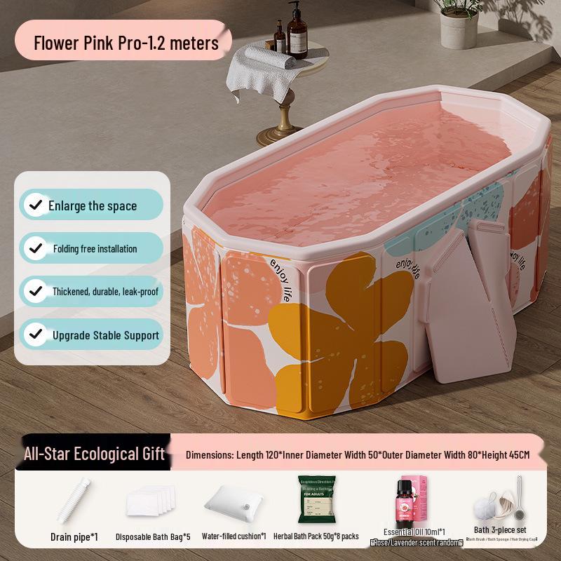 Foldable Full Body Bath Tub for Adults & Couples - Compact Household Bath Basin & Children's Sitz Bath