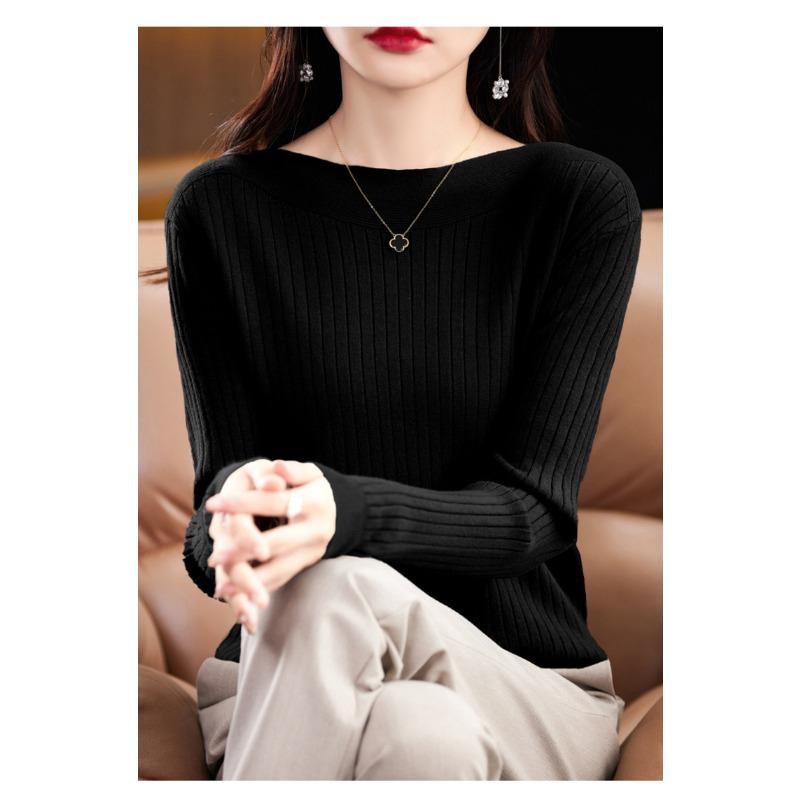 

VEZFAA Женская мода Повседневный Осень Зима Однотонный Принт Длинный Рукав Одно Плечо Свитера XXL чёрный