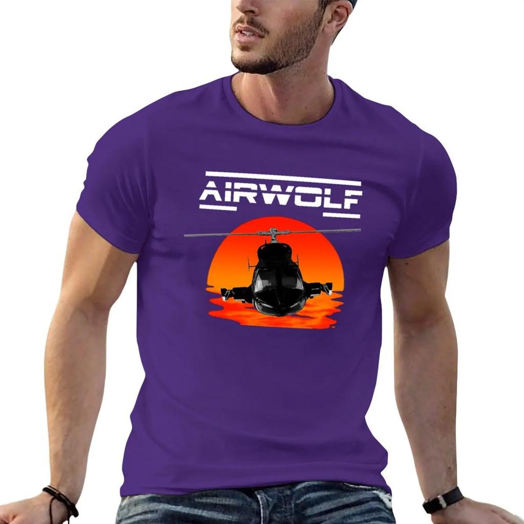Airwolf Tv Series Supercopter Tshirt Sports Fans Funnys Oversized Graphic Tee Oversizeds Black Tshirts For Unisex