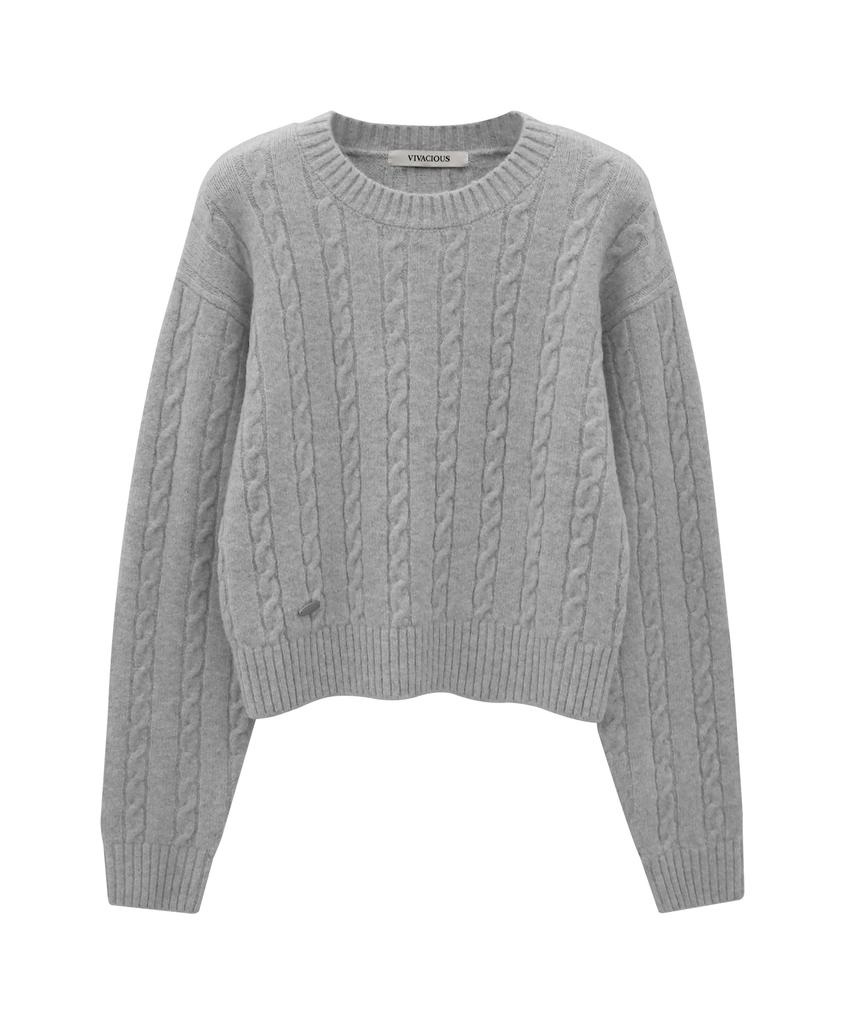 VIVACIOUS Ecru Round Twist Knit_4Colors