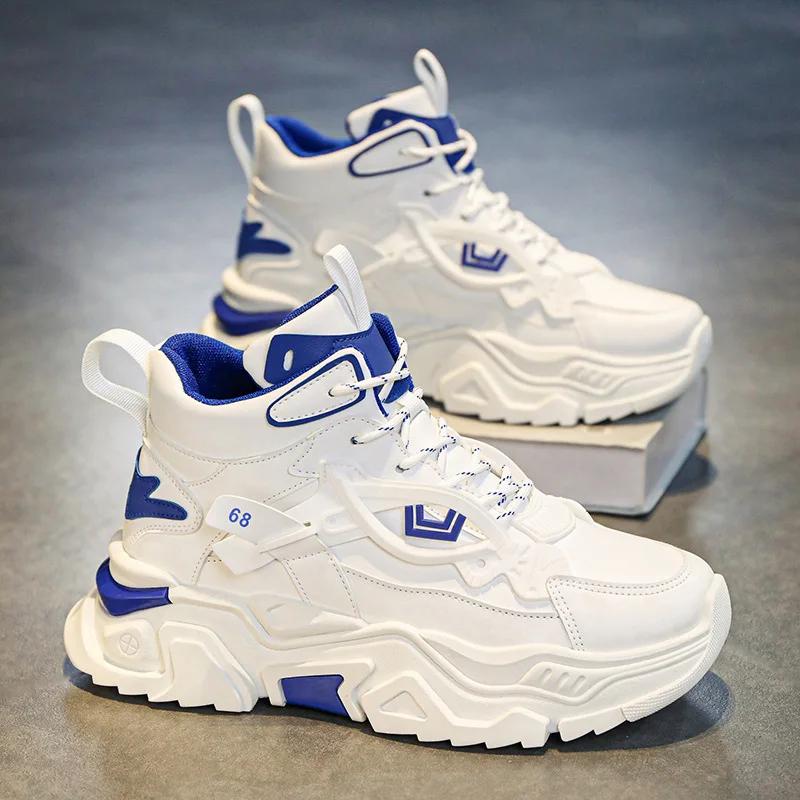 2024 new breathable sports shoes anti slip thick soled versatile casual shoes fashionable height increasing men's shoes sneakers