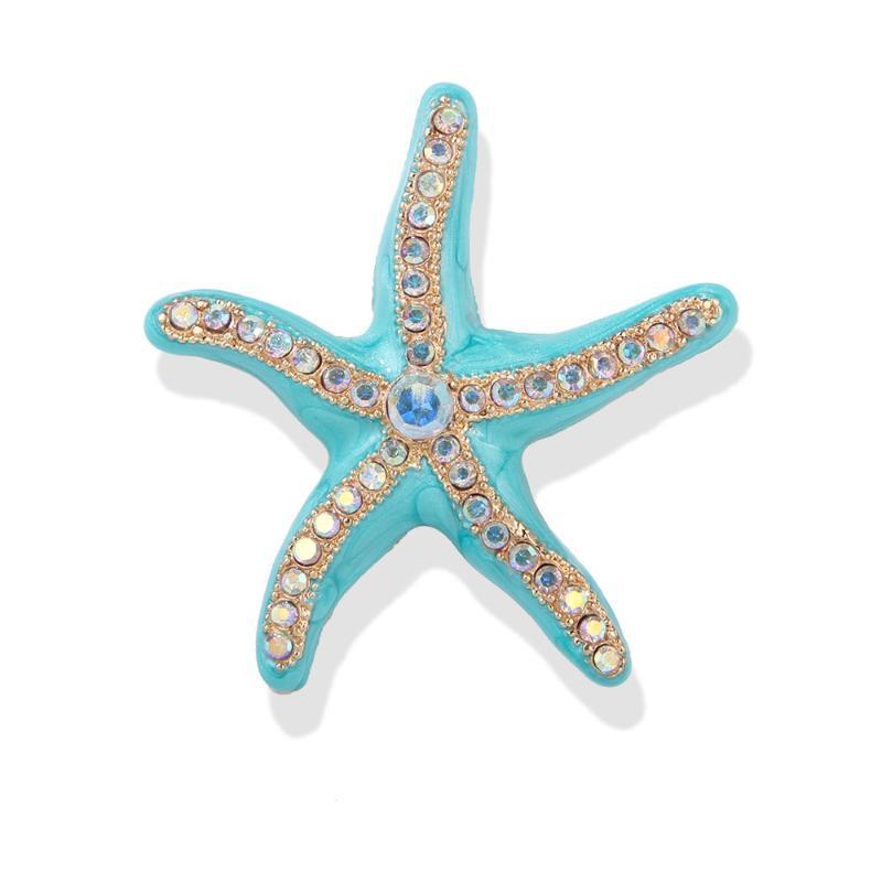 Creative Enamel Starfish Brooch Lightweight No Fade Jewelry for Women Coat Lapel Pin Wedding Guest Wear Gift
