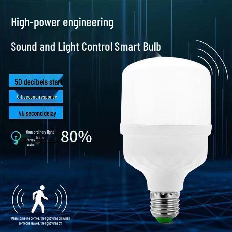 E27 LED Motion Sensor Bathroom Bulb with Sound and Light Control