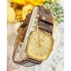 Used Working Item, SEIKO QUARTZ Ladies' Watch, Gold Dial, Vintage, Small, Leather Strap
