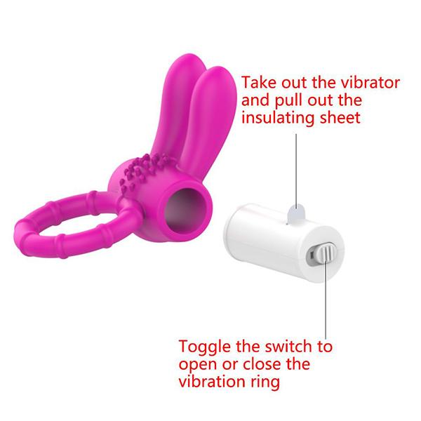 Vibrator Cock Ring Rabbit Vibrating Penis Ring for Man Delay Ejaculation Clit Stimulation Intimate Sex Toys for Couple Rings 18+