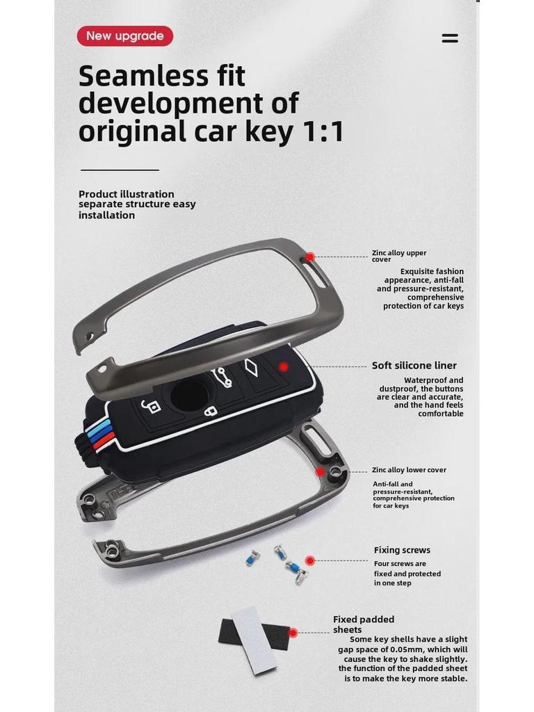 BMW kulcstartó készlet: Fém kagyló csattal 3-as sorozathoz, X5, 525, 320li, 7-es sorozathoz.