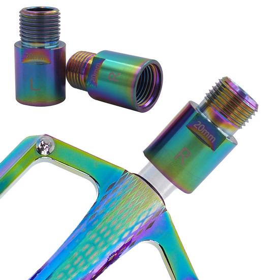 2Pcs Mountain Bicycle Pedal Extender 20MM Heavy Duty Steel MTB Road Bike Spindle Pedal Extension Shaft Spacer Adapter Cycling Accessories
