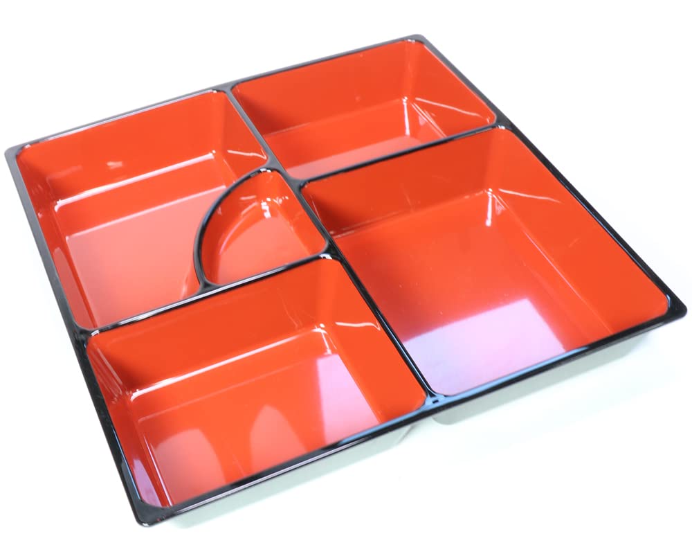 Single Partition for Vermilion Length X Width X Height Urethane ABS Made In Japan Japanese Commercial Lunch 8.5 Shokado, Black, 23.8 23.8 3.8 Cm,