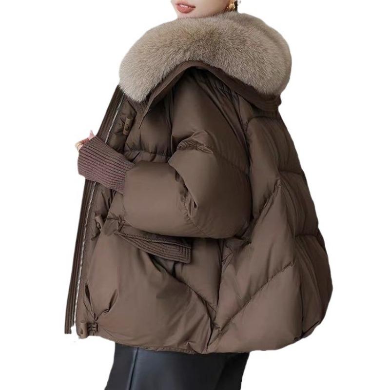 Winter new down cotton-padded clothes women's short loose cotton-padded clothes women's fur collar thickened cotton-padded jacket