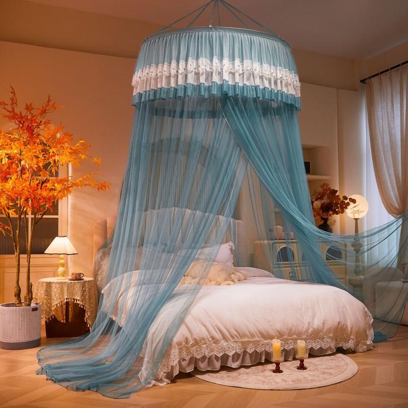 New Domed Court Mosquito Net Bedroom, No Need To Install Floor-standing Encrypted Princess-style Ceiling Single and Double Bed