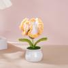 Crochet Flower Carnation Artificial Flower Potted Desktop Office Home Decor Wedding Mother's Day Graduation Birthday Gifts