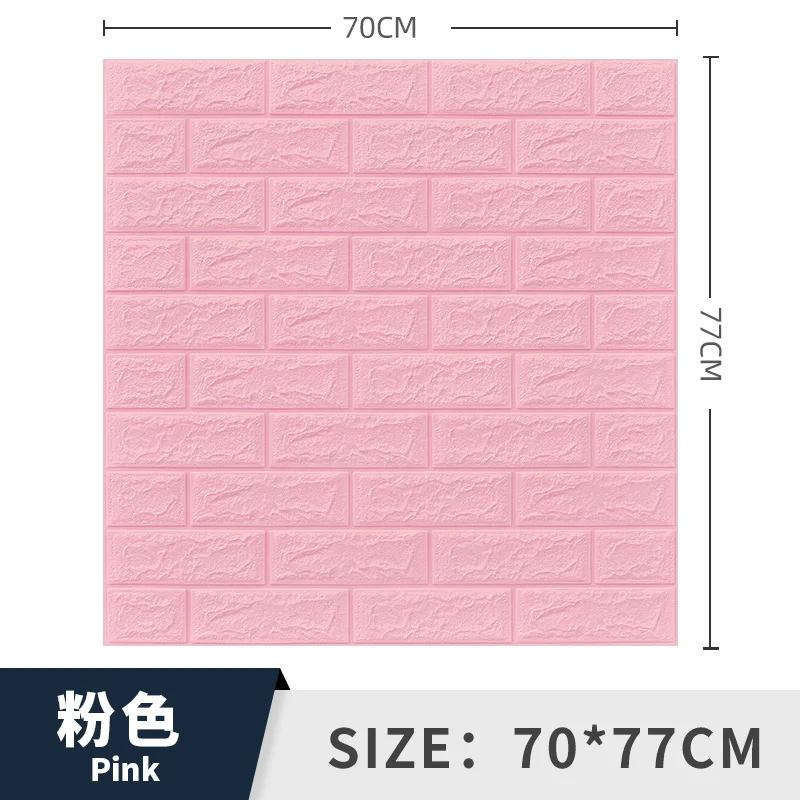 12pcs Self Adhesive Wallpaper Peel and Stick 3D Wall Panel Living Room Brick Stickers Bedroom Kids Room Brick Papers Home Decor