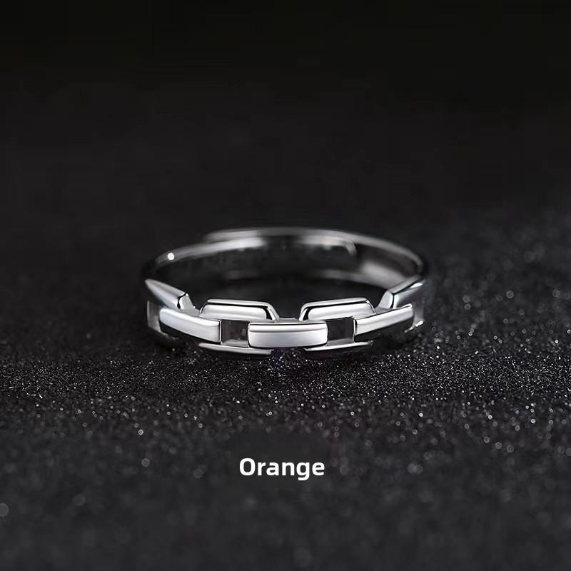 Ring Men's Tide Advanced Sense Index Finger Female Couple Ring Niche Design Titanium Steel Does Not Fade